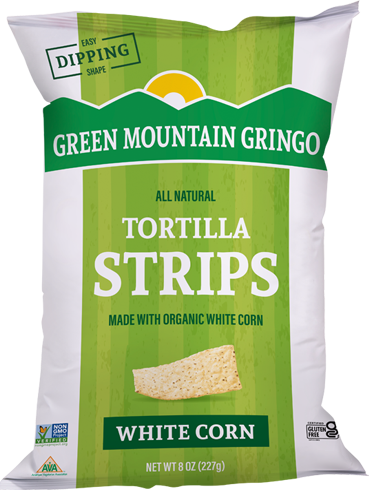 Green Mountain Gringo Tortilla Strips Organic White Corn 8oz 12ct